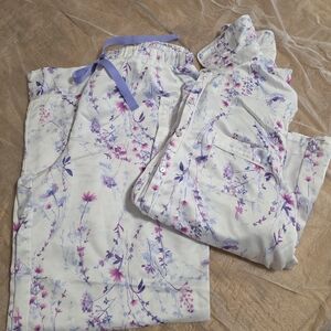 Carole Hochman Floral Pajama Sleepwear Loungwear Romantic Luxury Set